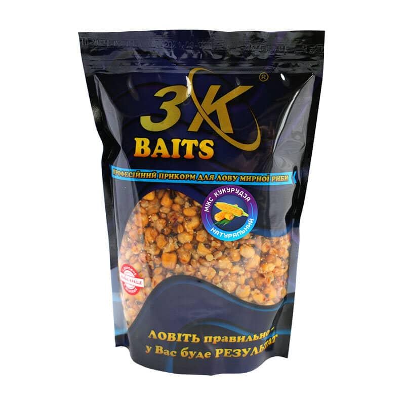 Прикорм 3KBaits Зерновий мікс Кукурудза Натуральний 1000 г (3KB1021)