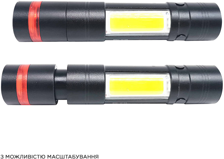 Ліхтар ручний на акумуляторі Quantum QM-FL1030 Assistant 3W LED+COB з USB з функцією Power Bank (2156) - фото 3