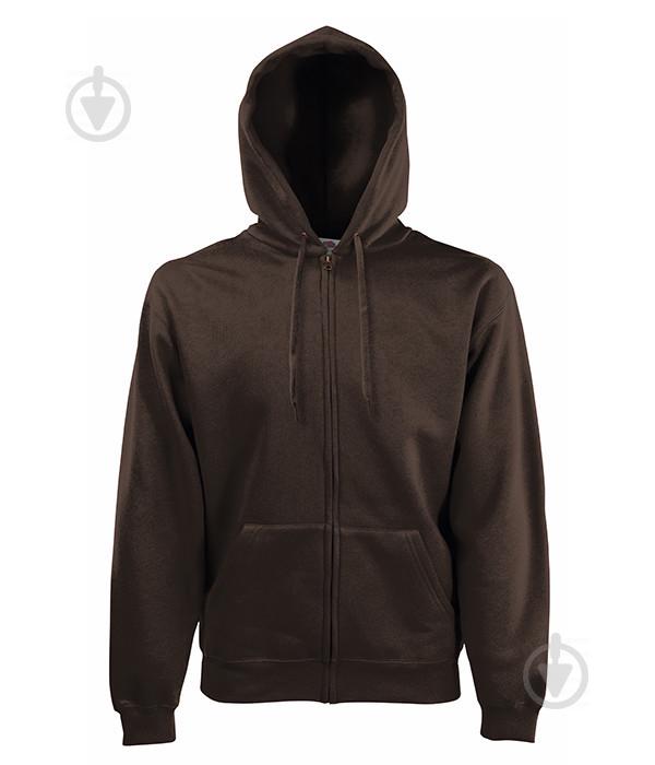 Толстовка Fruit of the Loom Premium hooded sweat jacket S Шоколадный (0620340CQS) - фото 1