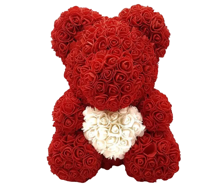 Ведмедик з троянд 3D Love Teddy Bear з серцем у подарунковій упаковці (12261825)