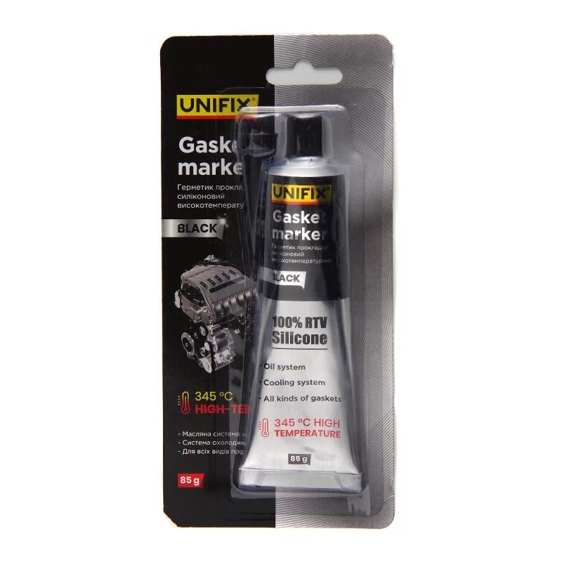 Герметик прокладок Unifix силіконовий високотемпературний 85 г Чорний (940012)
