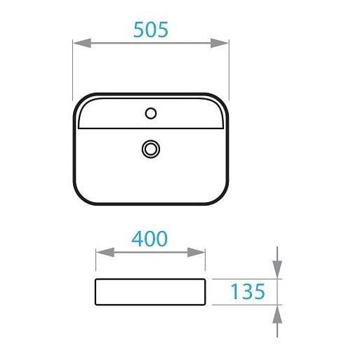 Умывальник накладной Koller Pool TREND TR-0505M-WB 505x400x135 мм Белый (119497) - фото 2