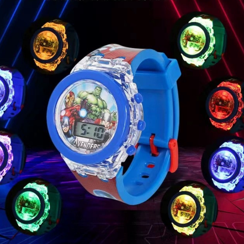 Дитячий електронний годинник з підсвічуванням Spider Man Light Watch - Людина Павук - фото 4