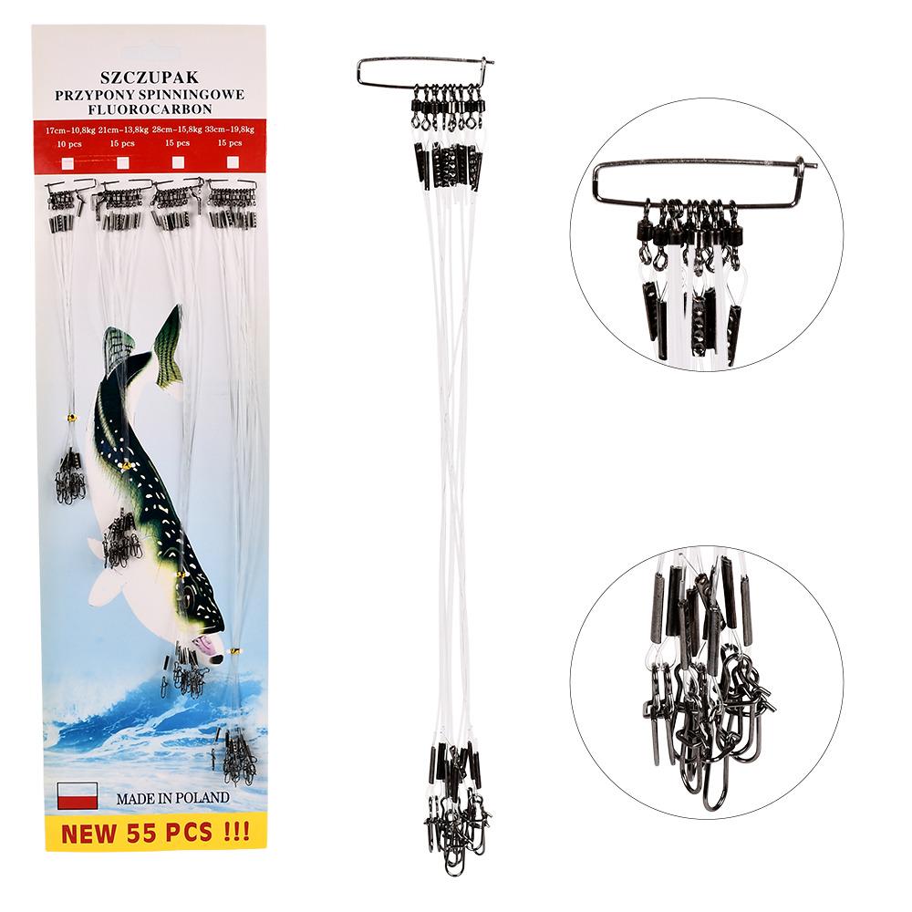 Поводок флюорокарбоновый SF24319 17/21/28/33 см 55 шт. - фото 4