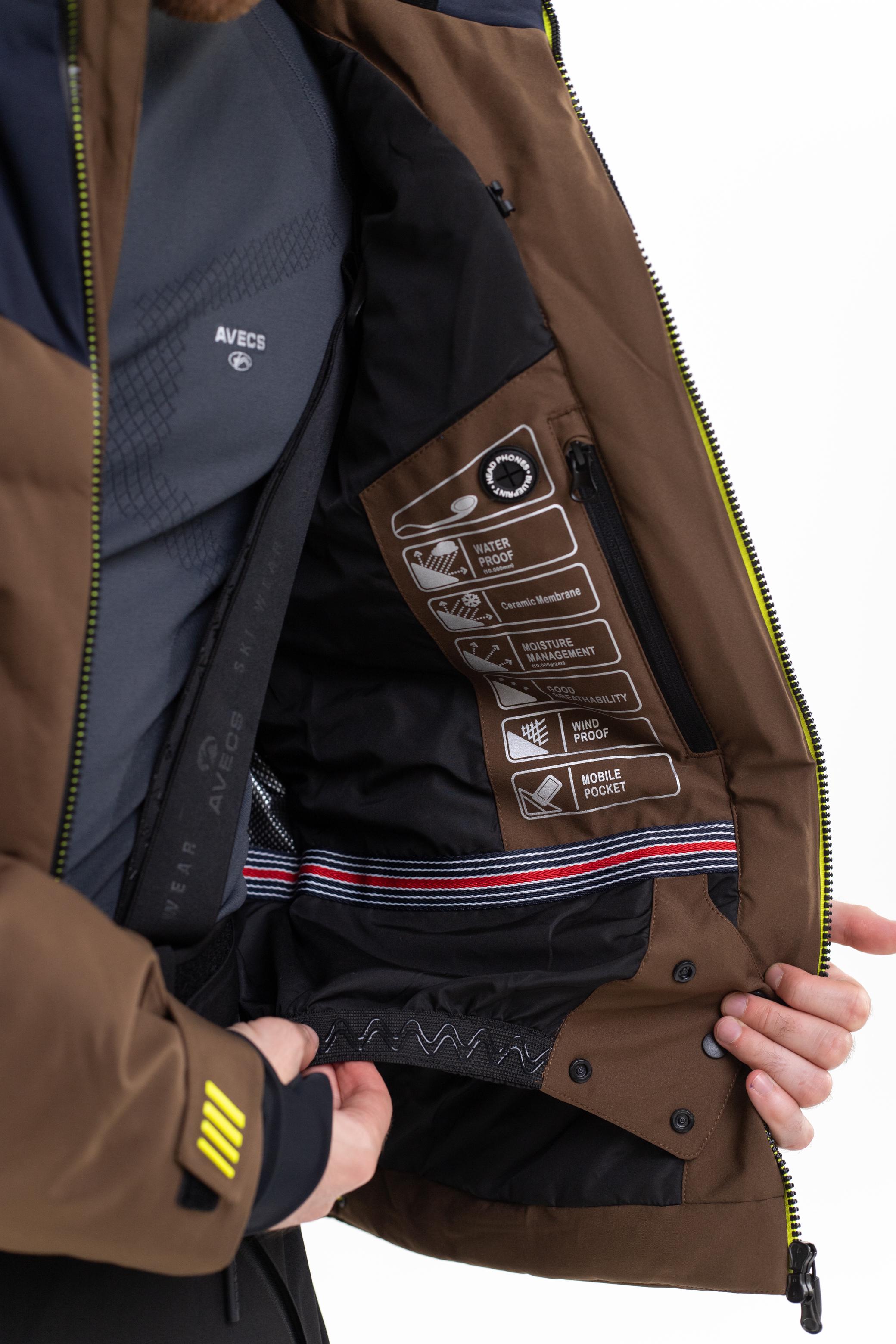 Куртка горнолыжная Avecs 70479/42 3XL Коричневый - фото 6 Куртка горнолыжная Avecs 70479/42 3XL Коричневый - фото 6