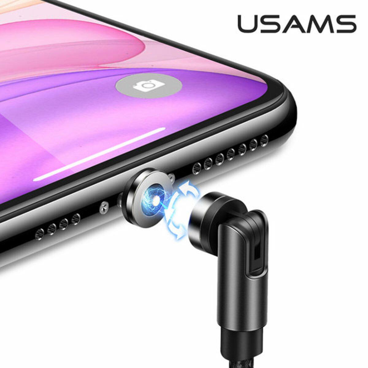 Кабель Usams US-SJ472 U59 Lightning Rotatable Magnetic Charging Cable 1 м Black