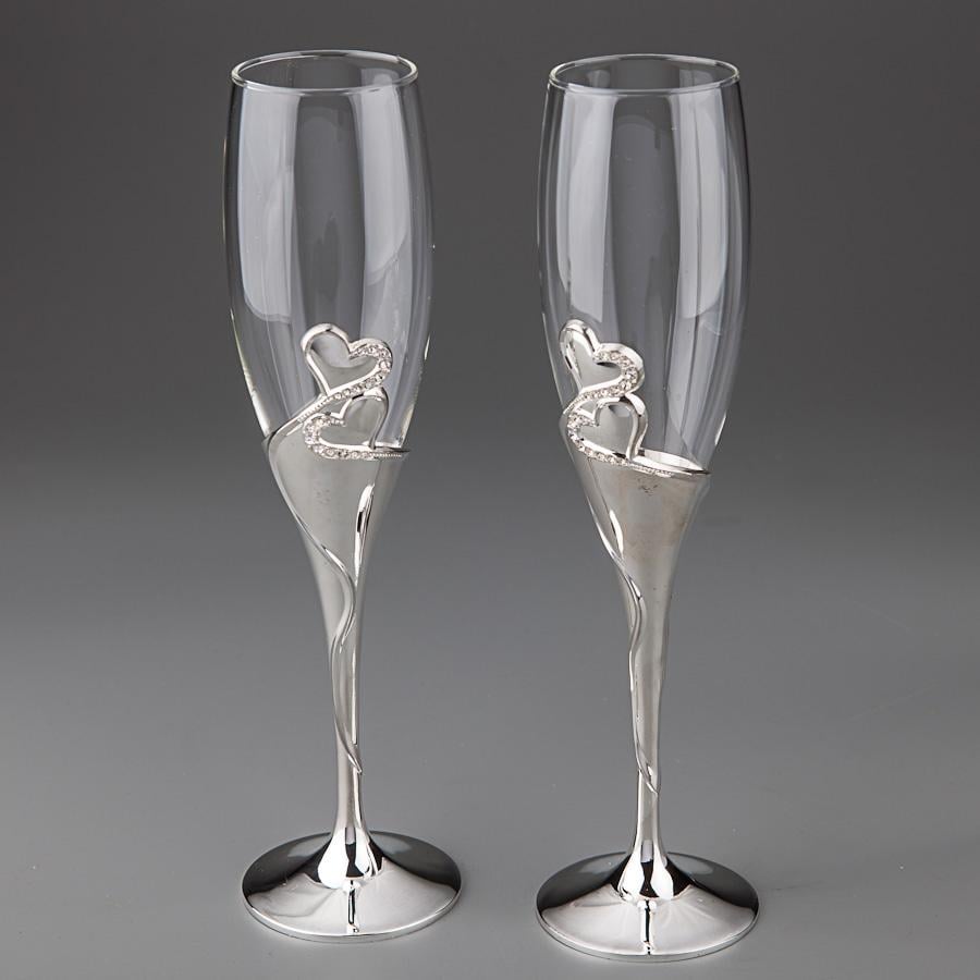 Комплект свадебных бокалов Elisey Два сердца 2 шт. (001G)