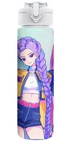 Детская бутылка для воды с трубочкой KPop Demon Hunters 750 мл (35110199)