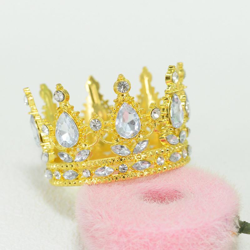 Топпер на торт Корона европейской королевы d 6 см Золотой/Белый (2572305927)