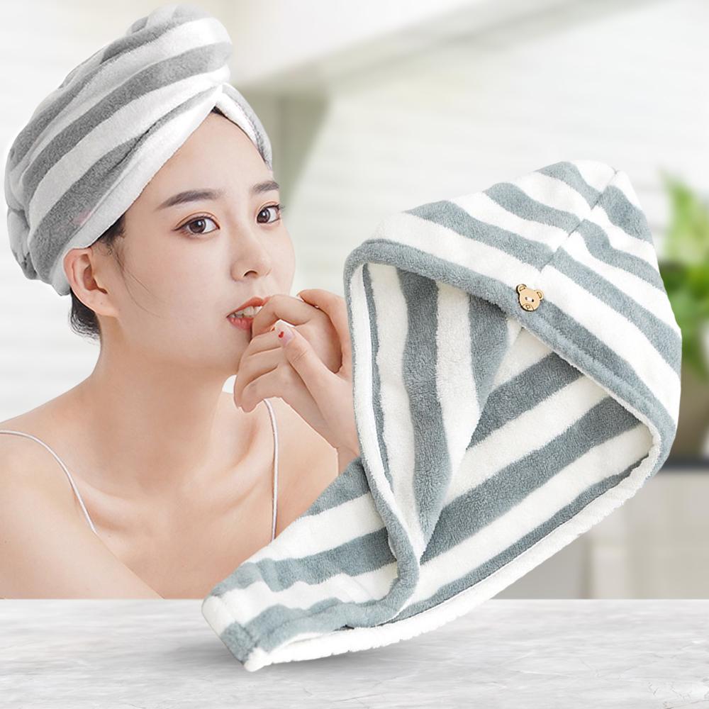 Полотенце-тюрбан чалма для сушки волос Bestlove Белый в серую полоску (HA-381) - фото 2 Полотенце-тюрбан чалма для сушки волос Bestlove Белый в серую полоску (HA-381) - фото 2