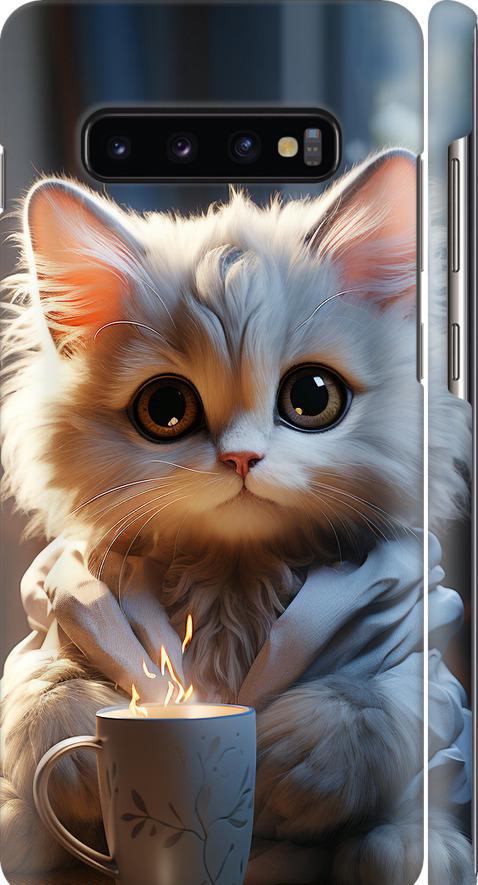 Чехол на Samsung Galaxy S10 Plus White cat (5646m-1649-42517) Чехол на Samsung Galaxy S10 Plus White cat (5646m-1649-42517)