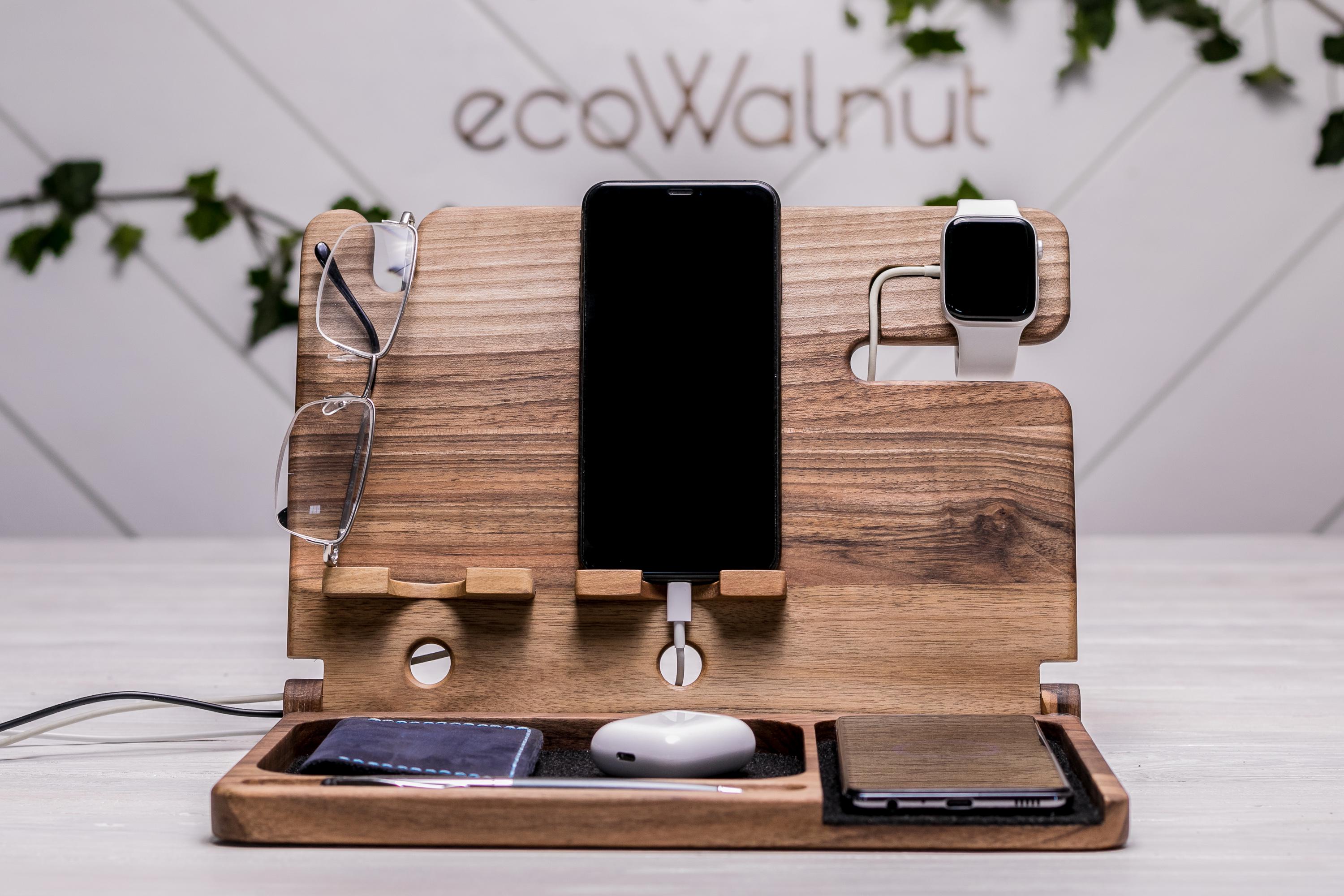 Зарядное устройство беспроводное EcoWalnut для двух iPhone/часов Apple Double dock station iWatch (EW-45.5) - фото 3