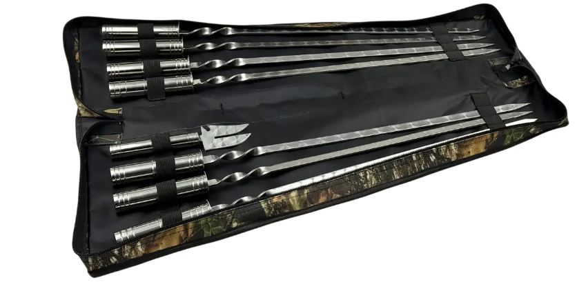 Набор шампуров GrillMaster NB-2280 вилка нержавеющая сталь 3 мм 7 Шт. Серебристый (10-164-NB-2280)