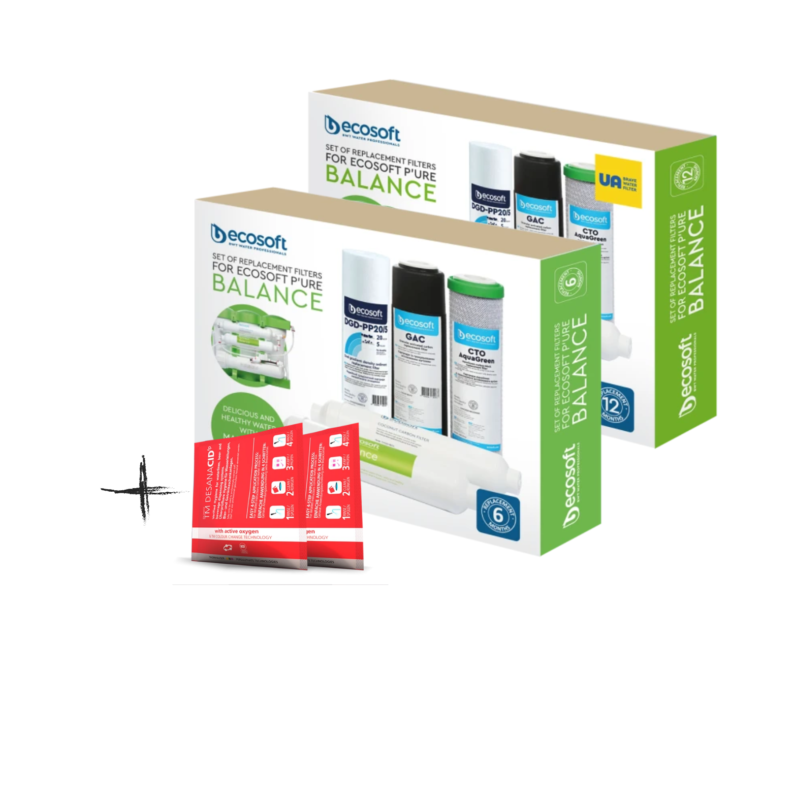 Набір картриджів для осмосу Ecosoft P`URE Balance +Дезинфікуючий засіб (CHV11PUREBAL-21)