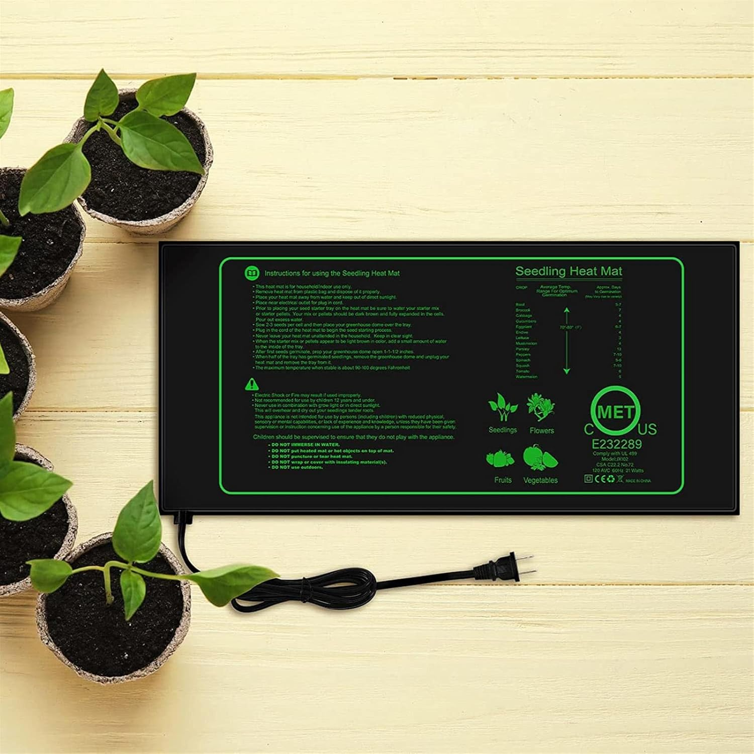 Термокилимок для розсади зі швидким нагріванням 80 Вт 53x93 см - фото 3 Термокилимок для розсади зі швидким нагріванням 80 Вт 53x93 см - фото 3