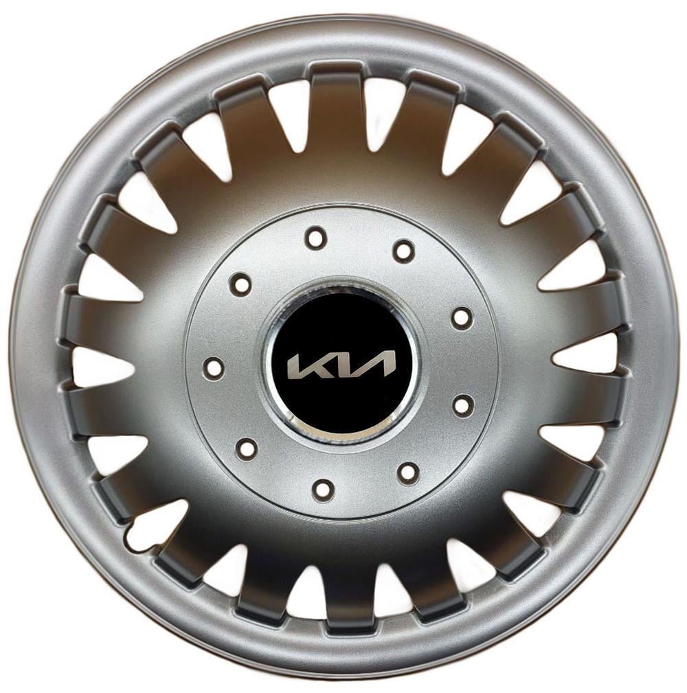 Колпаки SJS 320 з логотипом KIA NEW R15 4 шт. Серебристый (2789080954)