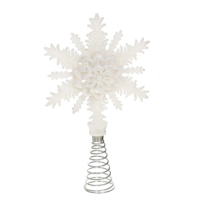 Верхушка на елку Flora Снежинка пластиковая 20 см Белый (13313)