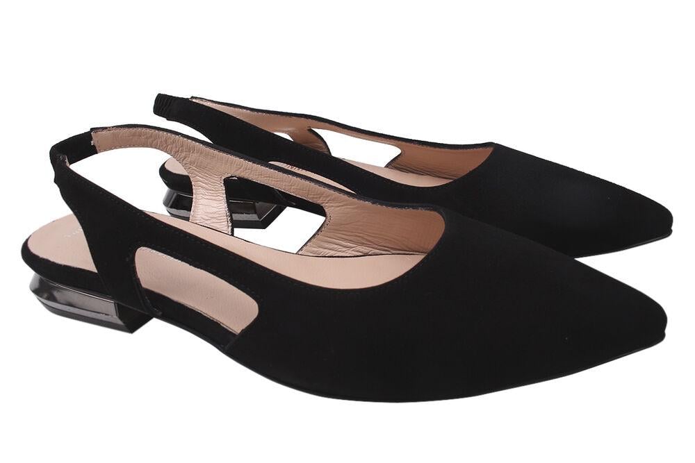 Туфли на низком ходу женские Grand Donna из замши р. 37 Черный (7-20LTC)