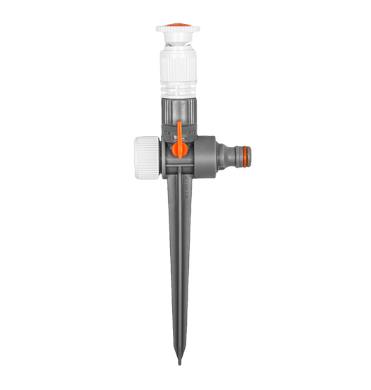 Ороситель регулируемый Bradas Line с краном на колышке 0-360° White (21355)