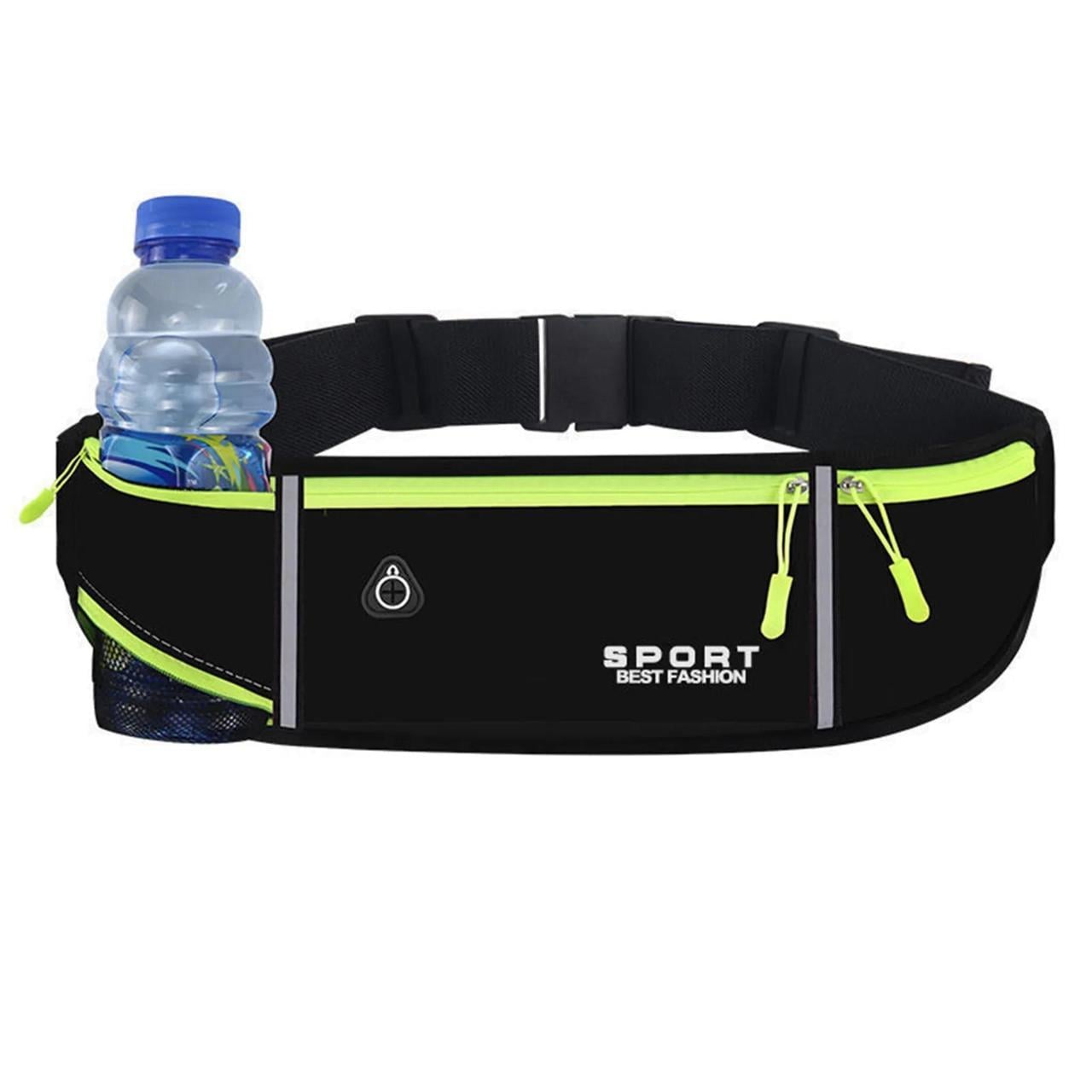 Спортивная сумка для бега на пояс RunBag с карманом на бутылку Black (HP050340)