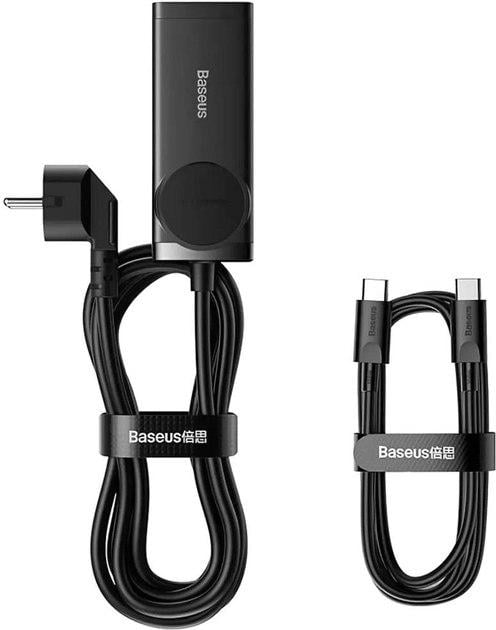 Зарядний пристрій мережевий BASEUS GaN3 Pro Desktop Powerstrip AC+2U+2C 100W EU Black (PSZM000401) - фото 7