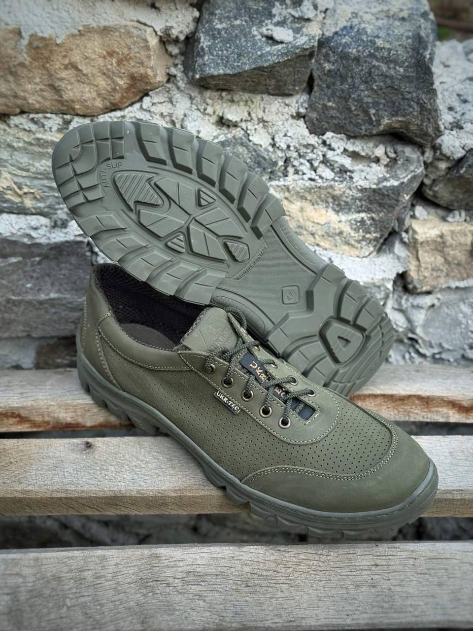 Кросівки Велетні з перферованої шкіри р. 47 Олива (0931-47) - фото 2