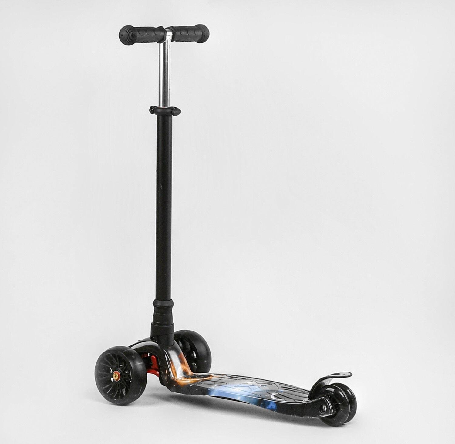 Самокат детский Best Scooter MAXI S-10743 съемный руль с подсветкой Черный (17595286)