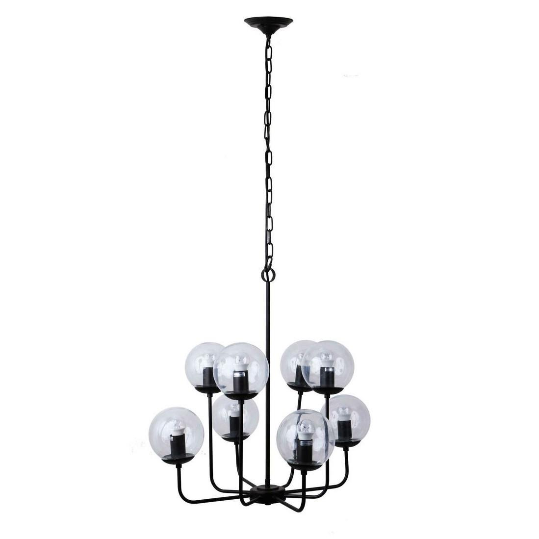 Люстра Sirius на восемь плафонов под лампу Е27 Черный (YG 16615-8P)