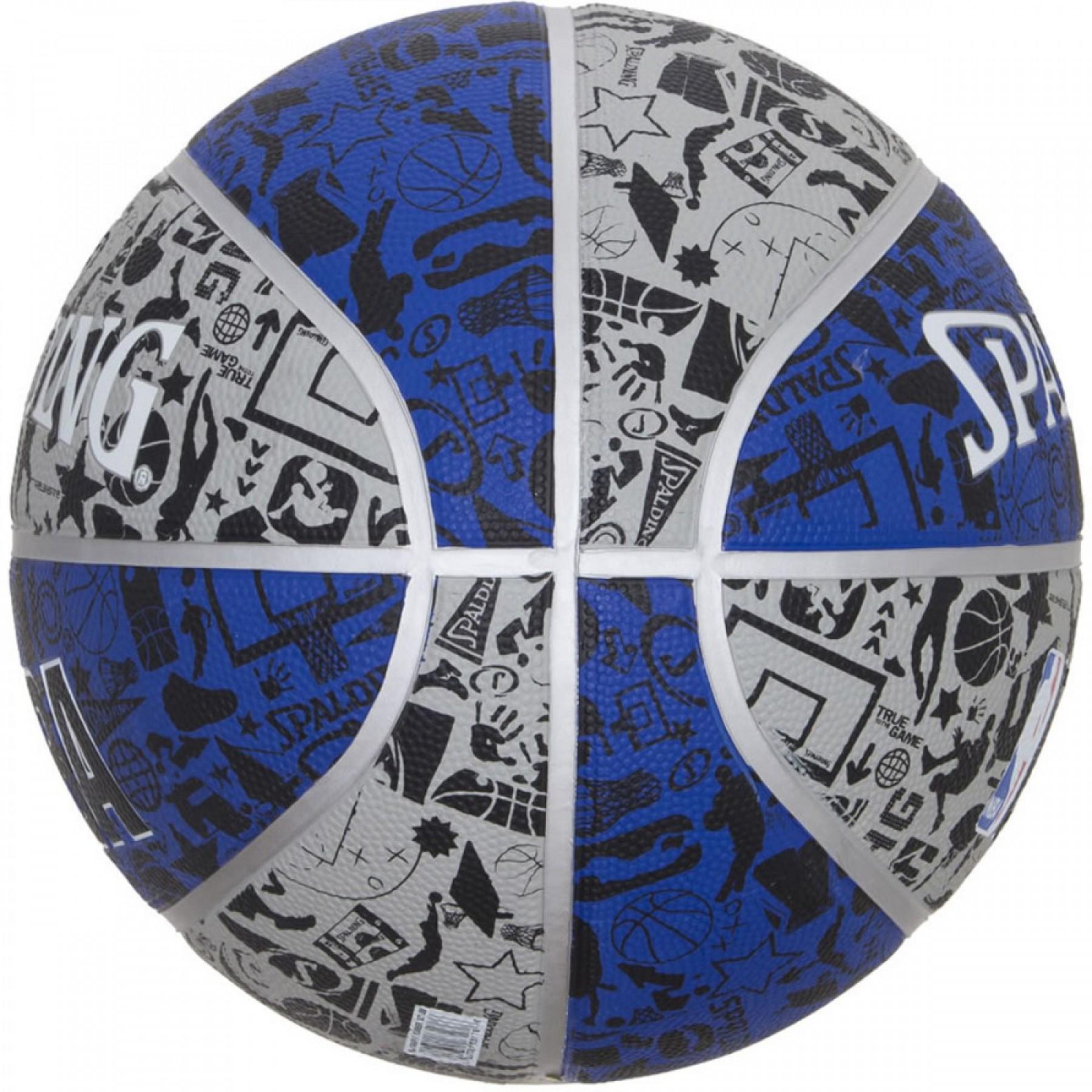 М'яч баскетбольний Spalding NBA р. 7 Graffiti Outdoor Grey/Blue - фото 2 М'яч баскетбольний Spalding NBA р. 7 Graffiti Outdoor Grey/Blue - фото 2