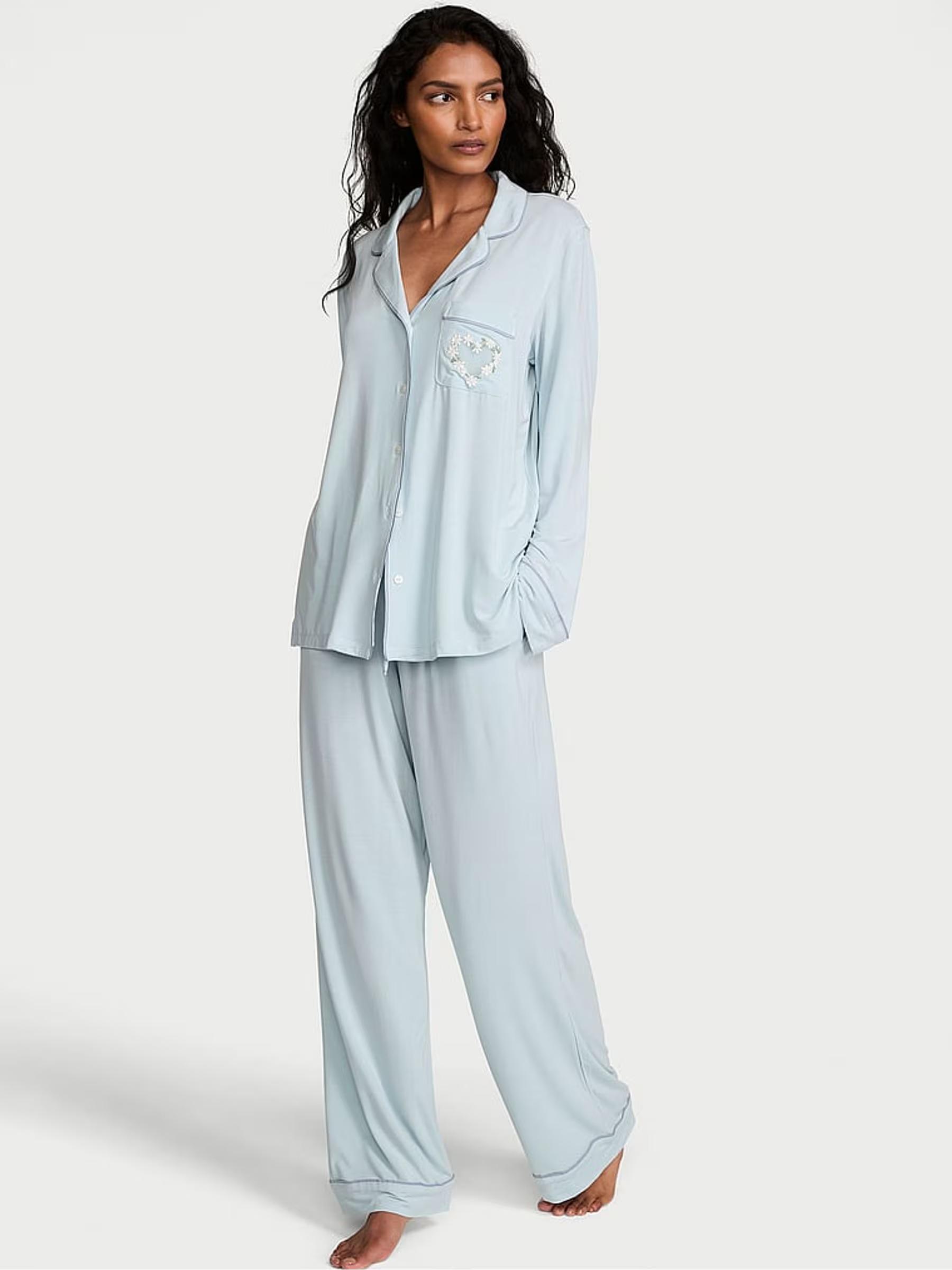 Пижама Victoria's Secret Celestial Blue Modal Long Pyjamas Set Long XS Голубой (27178746D)