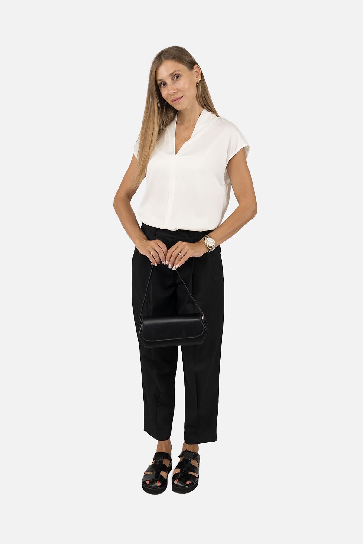 Блуза жіноча ЦБ-00255751 з коротким рукавом р. 44 Молочний (SKT001008131) - фото 4 Блуза жіноча ЦБ-00255751 з коротким рукавом р. 44 Молочний (SKT001008131) - фото 4