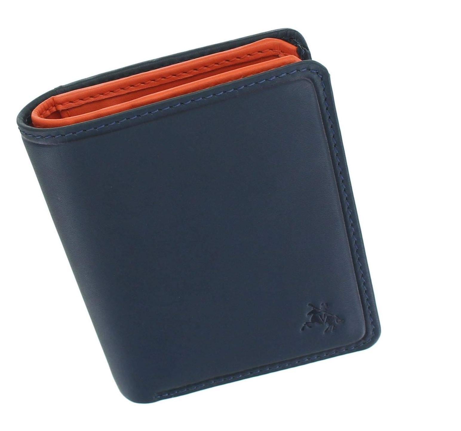 Кошелек мужской кожаный Visconti PLR70 Piana c RFID Steel/Blue/Orange