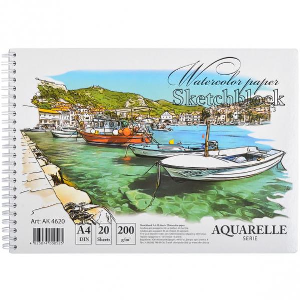 Альбом для акварели ТМ Офорт А4 Color 20 л. 200г/м2 спираль (АК4620)