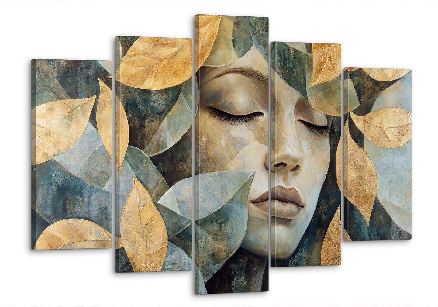 Картина модульная MAKO девушка с листьями 80x125 см (MK50607)