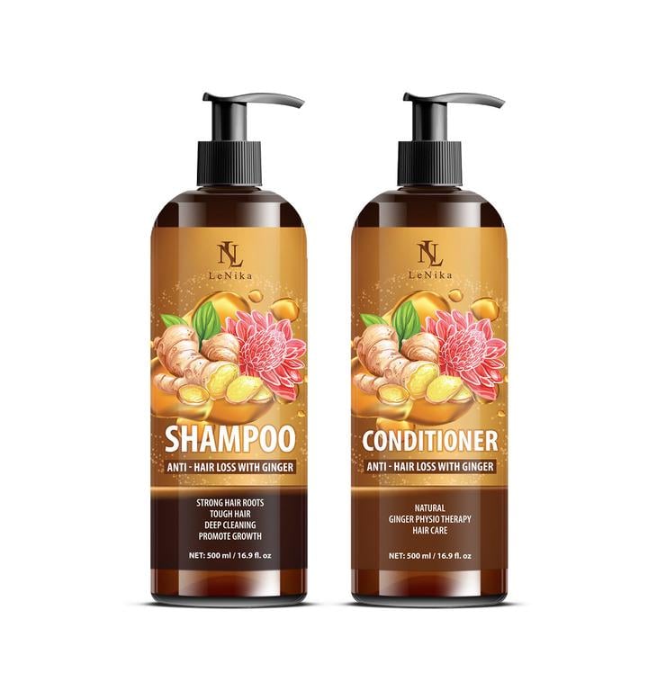 Набір Шампунь та кондиціонер LeNika від випадіння та росту волосся з імбиром