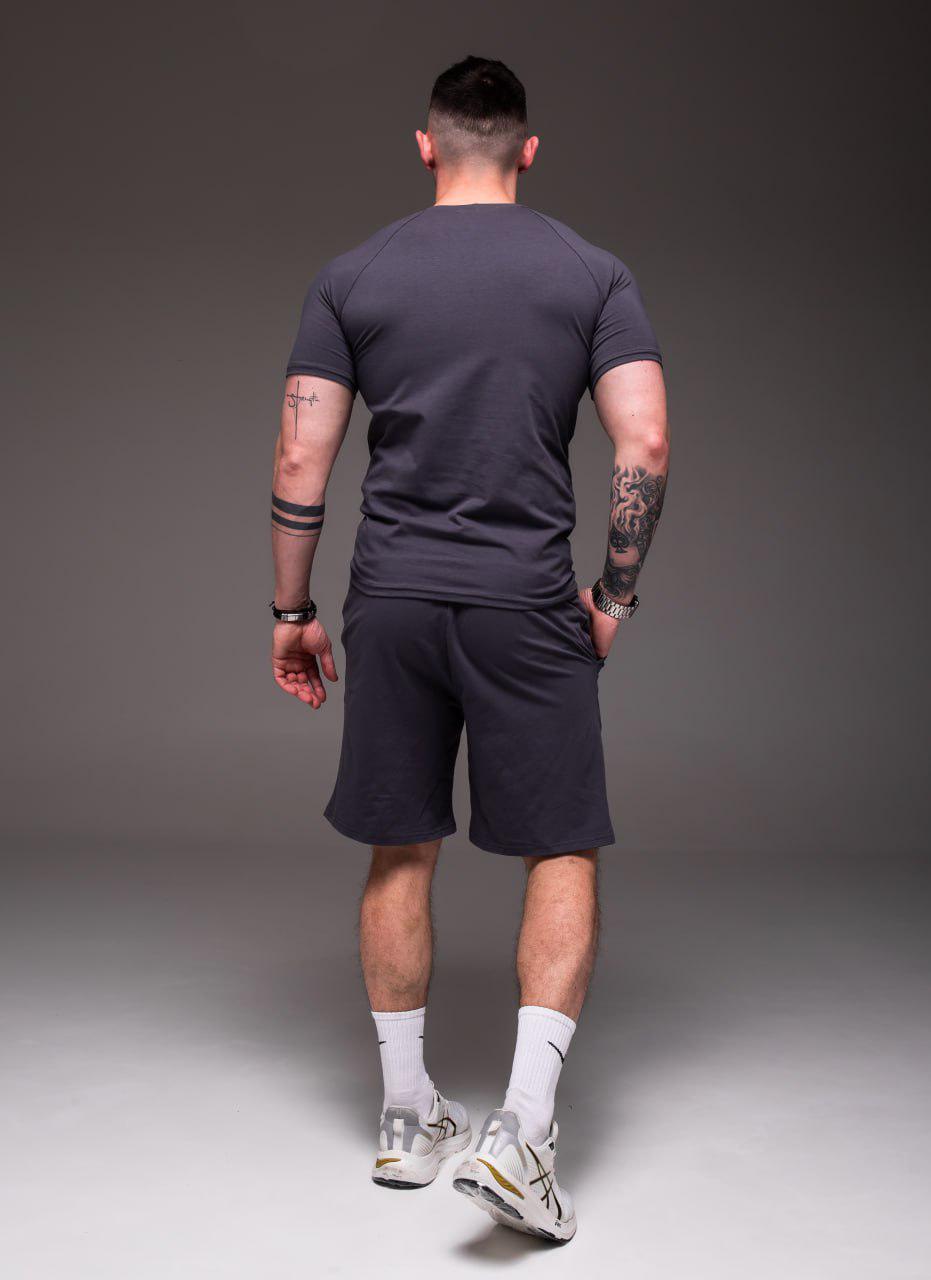 Прогулочный костюм мужской летний футболка/шорты S Графитовый (2382/1/1) - фото 3 Прогулочный костюм мужской летний футболка/шорты S Графитовый (2382/1/1) - фото 3