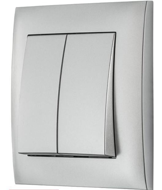 Вимикач подвійний VS10-300 Silver