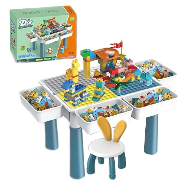 Столик творчий 6в1 з конструктором 262 дет. з стільчиком для дітей (2027332325)