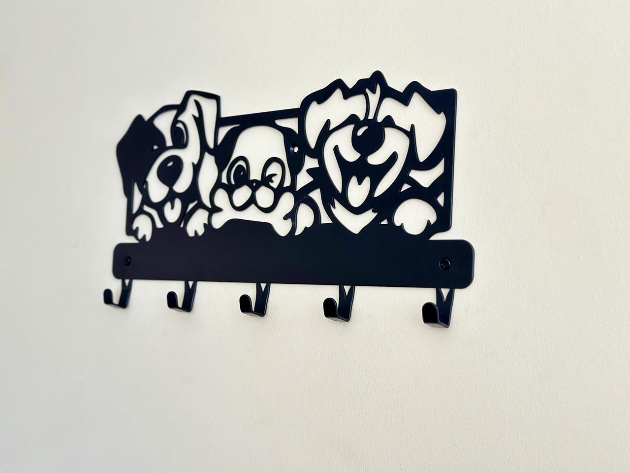 Вішалка для одягу та аксесуарів Песики 5 гачків ширина основи для гачків 40 см (2702256M) - фото 6