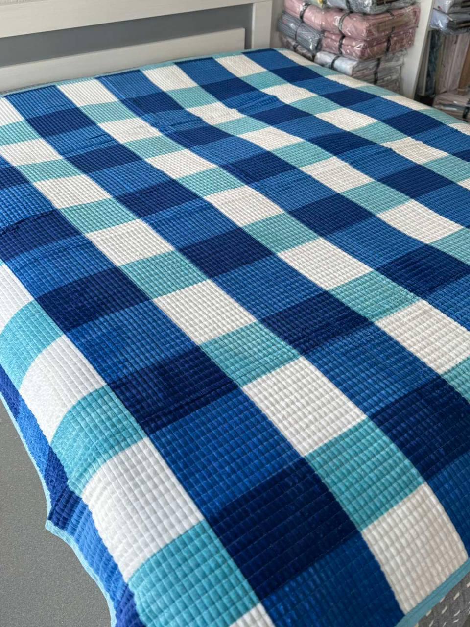 Покривало велюрове 200х230 см Синій (Д-al-klit-004) - фото 2 Покривало велюрове 200х230 см Синій (Д-al-klit-004) - фото 2