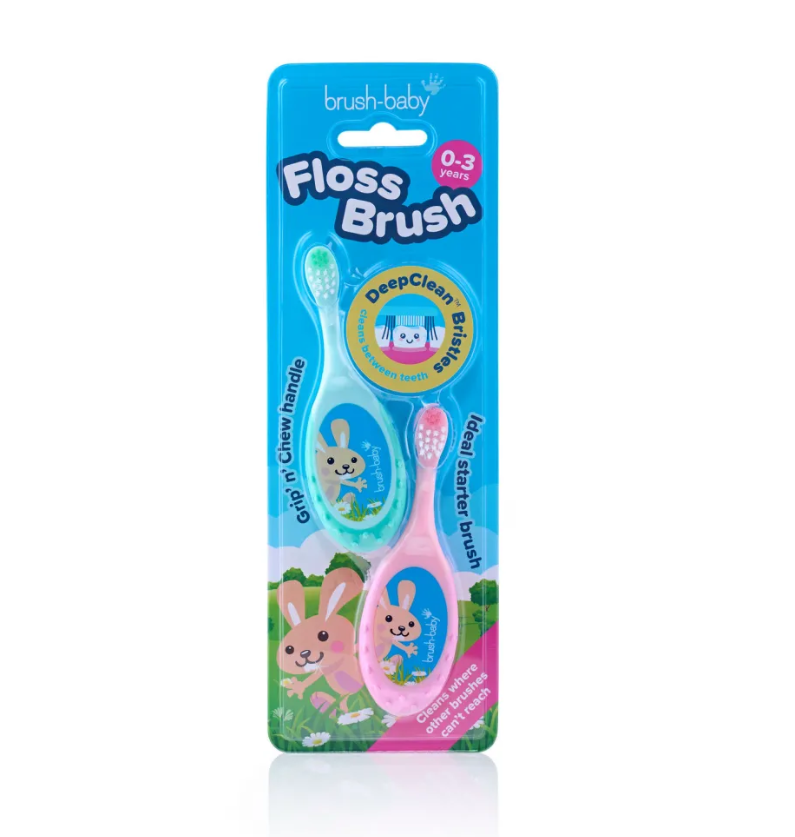 Зубная детская щетка Brush-Baby FlossBrush от 0 до 3 лет Розовый/Бирюзовый 2 шт. (18002795) - фото 3