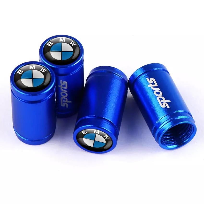 Набір ковпачків на ніпель SUNROZ Caps для автомобіля BMW Sports 4 шт. Blue (A67751)