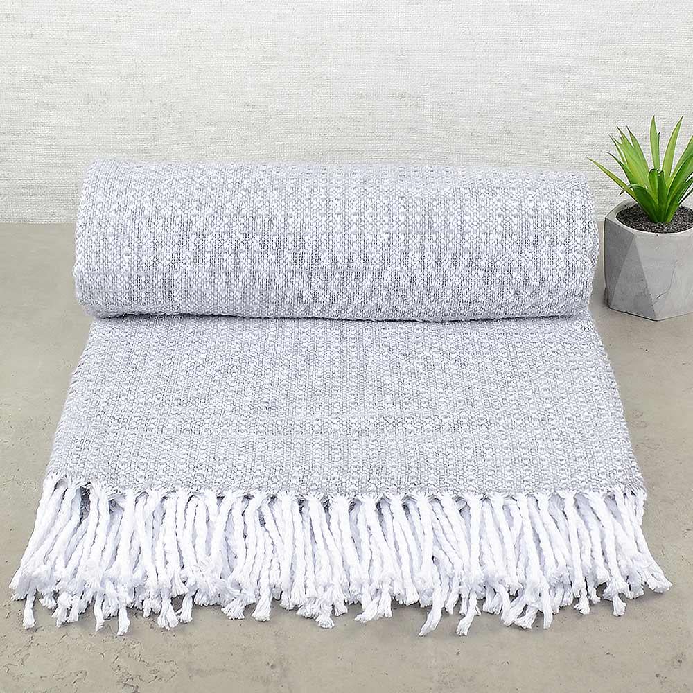 Хлопковый плед-покрывало 140х200 см Серый (20PH-18-grey)