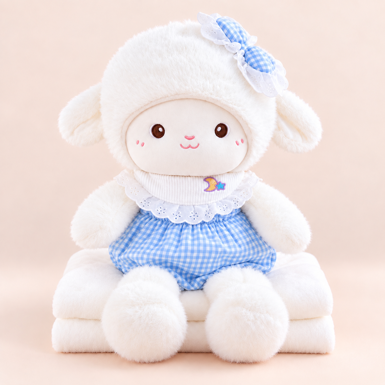 Мягкая игрушка-плед-подушка Баранчик 3в1 35 см/100х150 см Бело-голубой Мягкая игрушка-плед-подушка Баранчик 3в1 35 см/100х150 см Бело-голубой