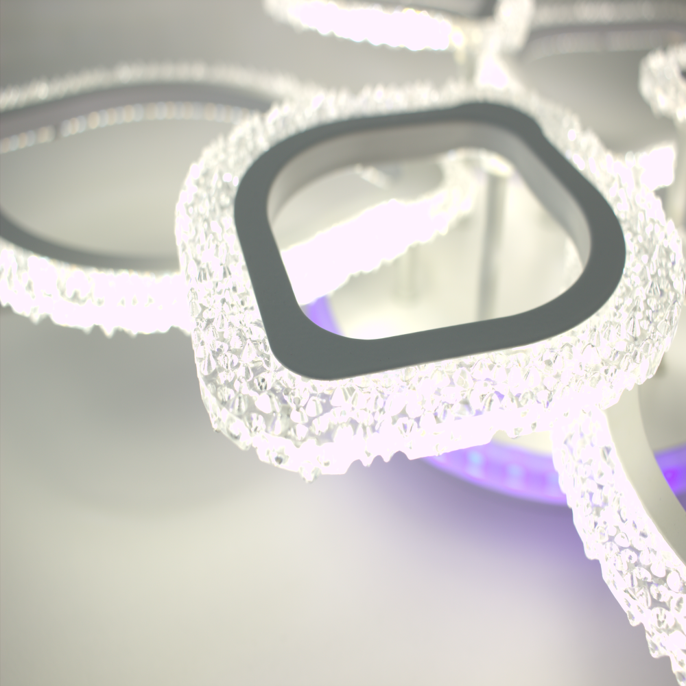 Люстра-смарт світлодіодна з підсвічуванням ESLLSE AZALIA ICE 7R 100 Вт RGB Білий (141-10133-01) - фото 4