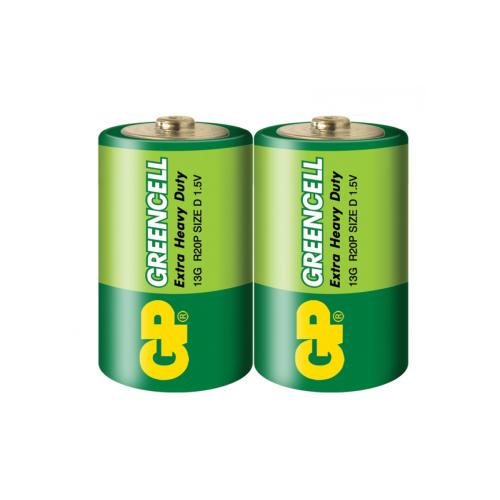 Батарейка GP Greencell 1,5V солевая 15G-S2 R20 D (1035315) - фото 1