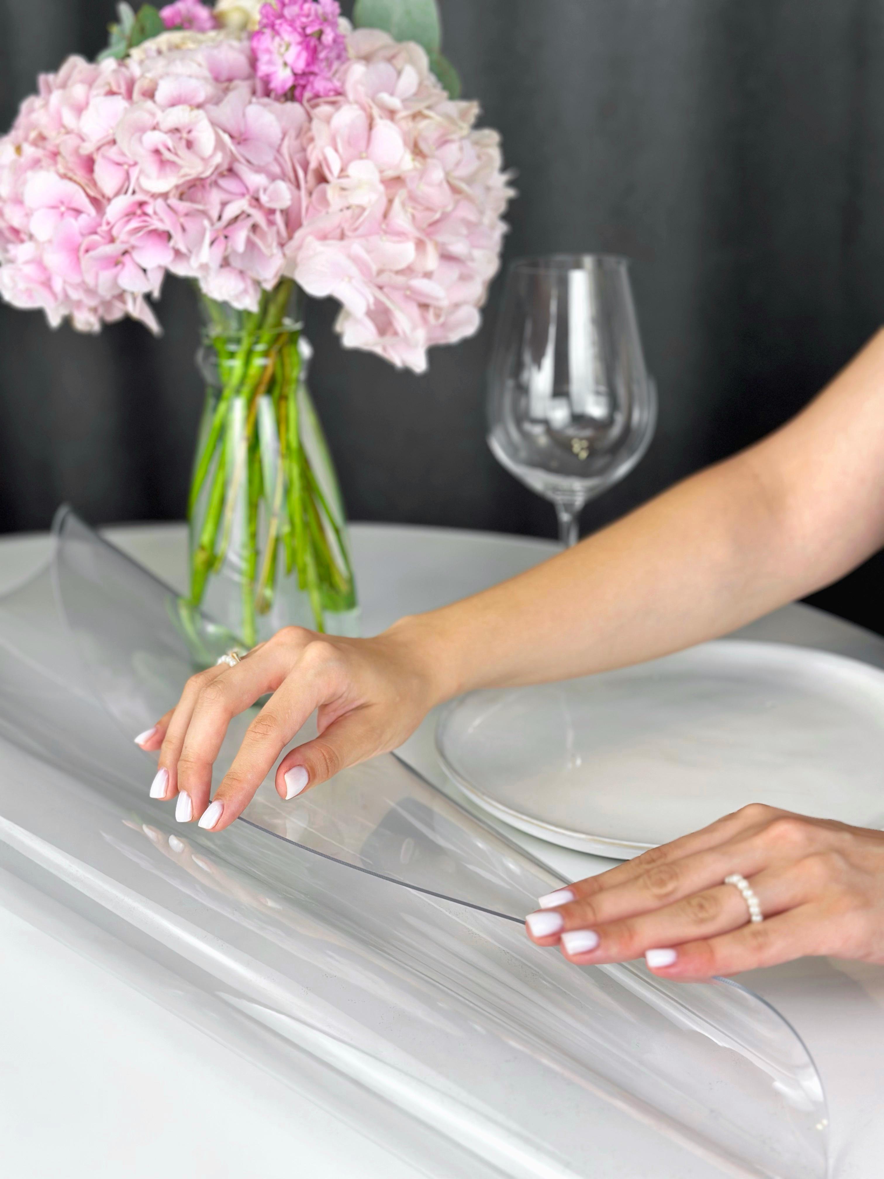 Скатертина силіконова круг Crystal м'яке скло ∅ 105 см/1,5 мм 1500 мікрон (1150-68) - фото 5