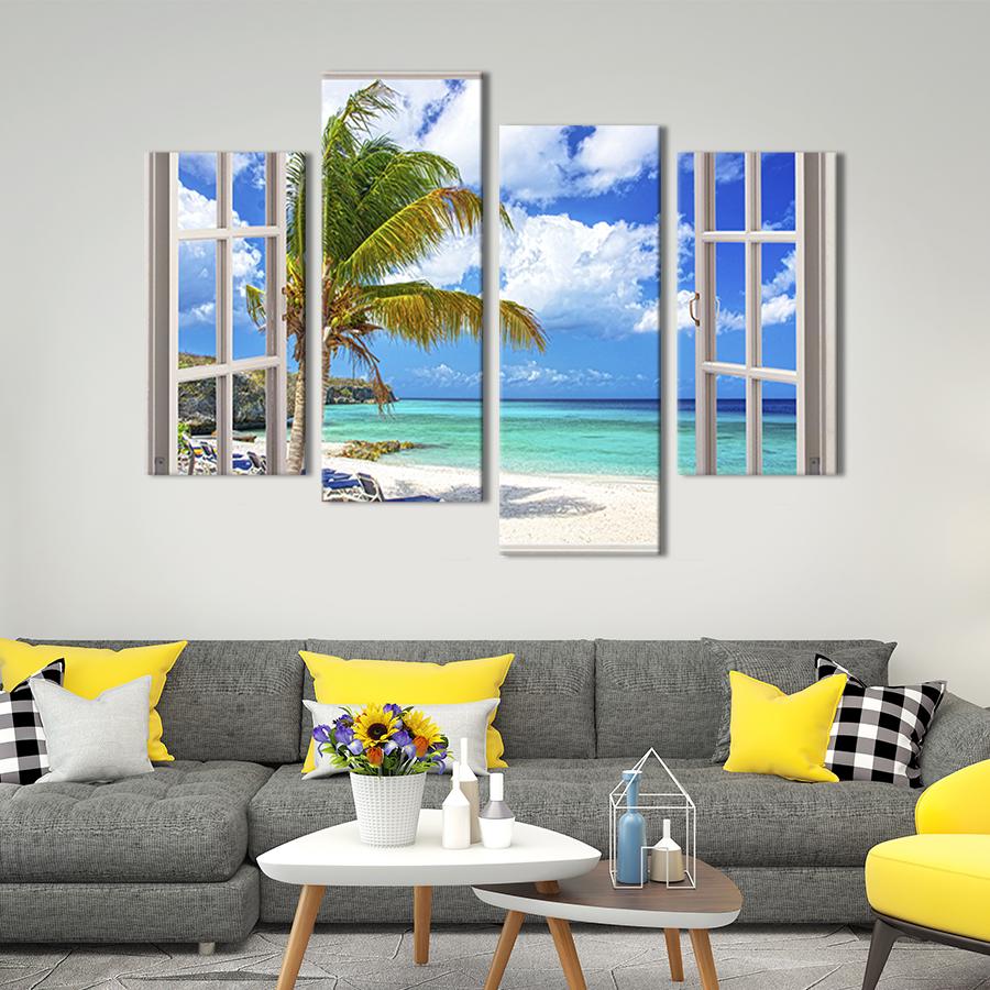 Картина модульная из 4 частей Вид на море через окно XL 149x106 см (443-42)