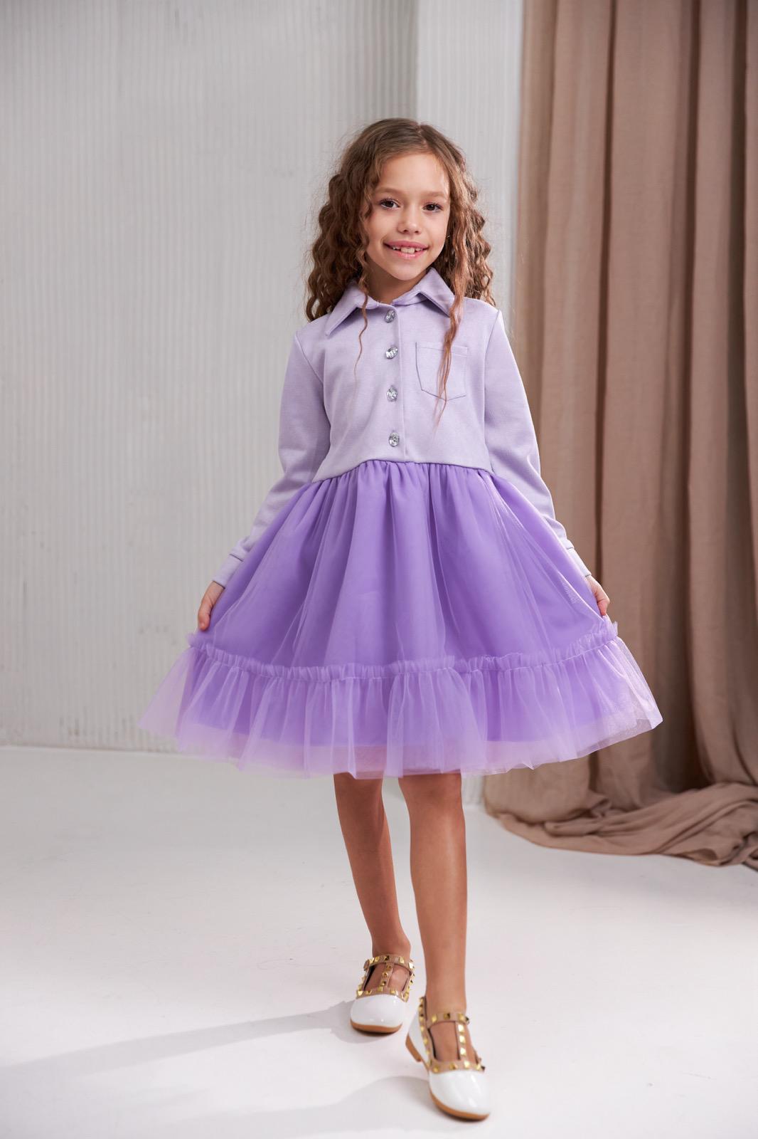 Платье детское 128 см Фиолетовый (24087840)