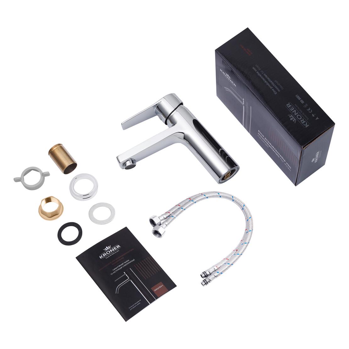 Смеситель для раковины Kroner KRP Enzo C010 Хром (CV023601) - фото 7 Смеситель для раковины Kroner KRP Enzo C010 Хром (CV023601) - фото 7
